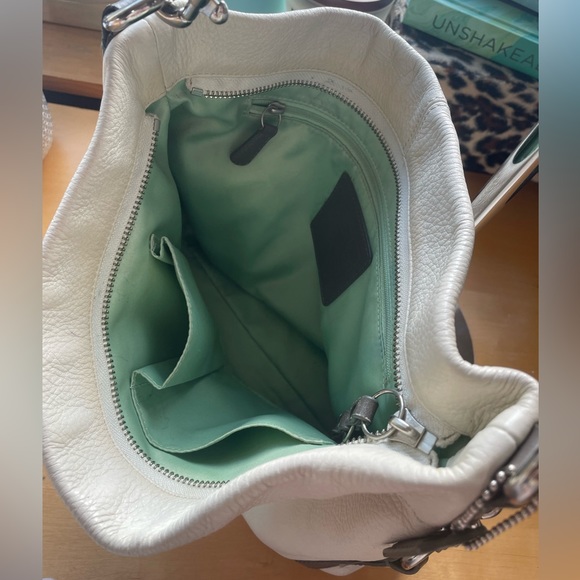 Coach Carley Ivory Leather Shoulder Bag; EUC - Picture 8 of 16